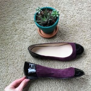 Jones New York Leather Suede Purple Flats